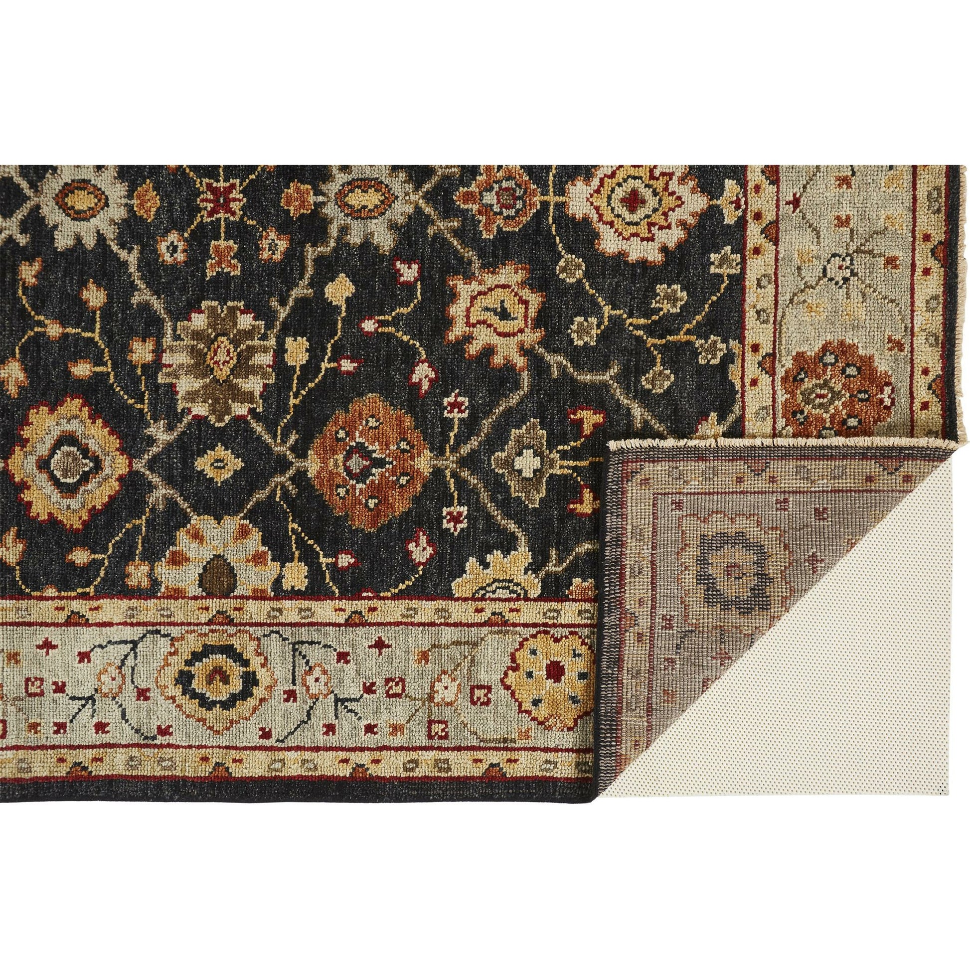 Carrington Traditional Oriental Rug - 6500F by Feizy in black, gold, gray. Made from wool in a unique style.