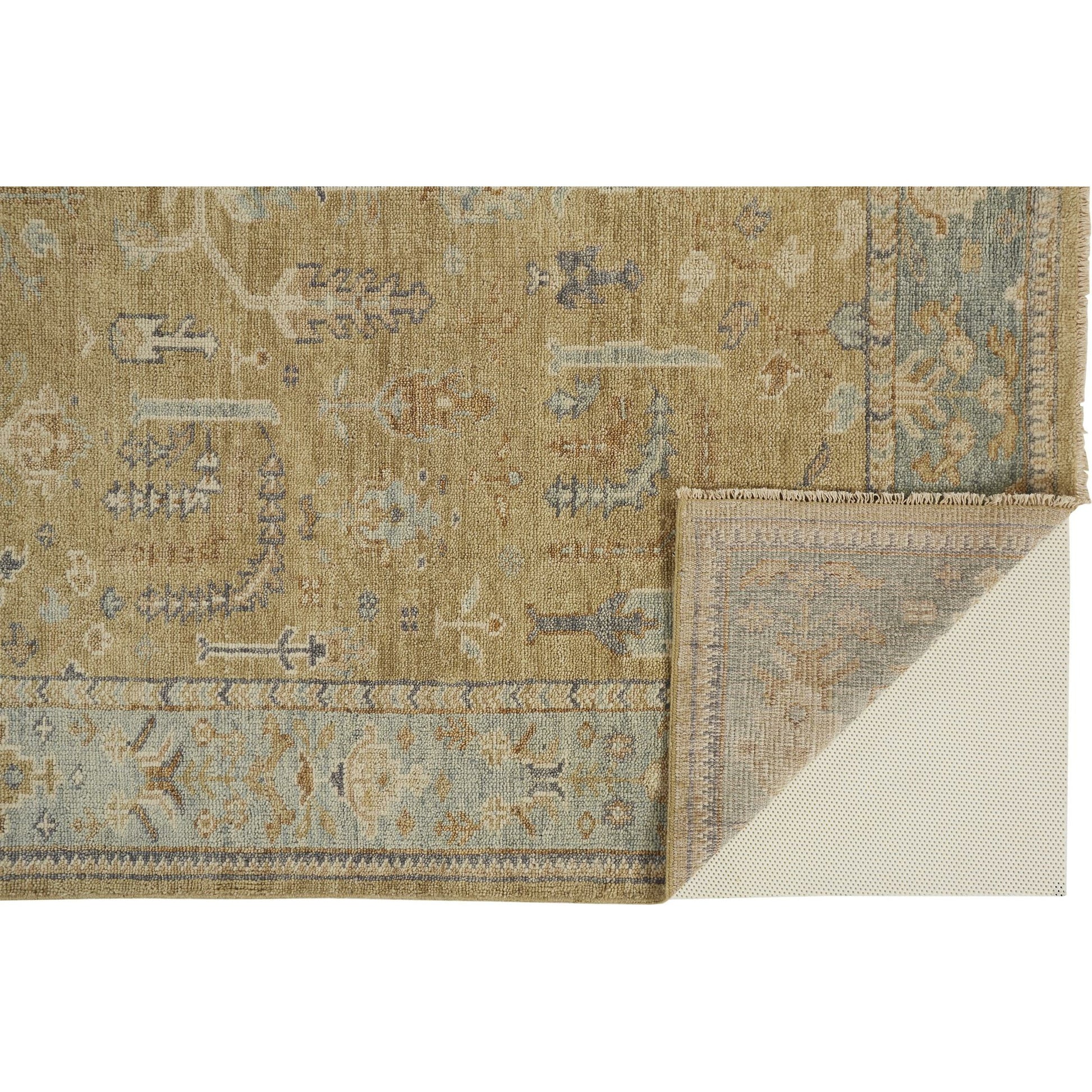 Carrington Traditional Oriental Rug - 6501F by Feizy in gold, blue, gray. Made from wool in a unique style.