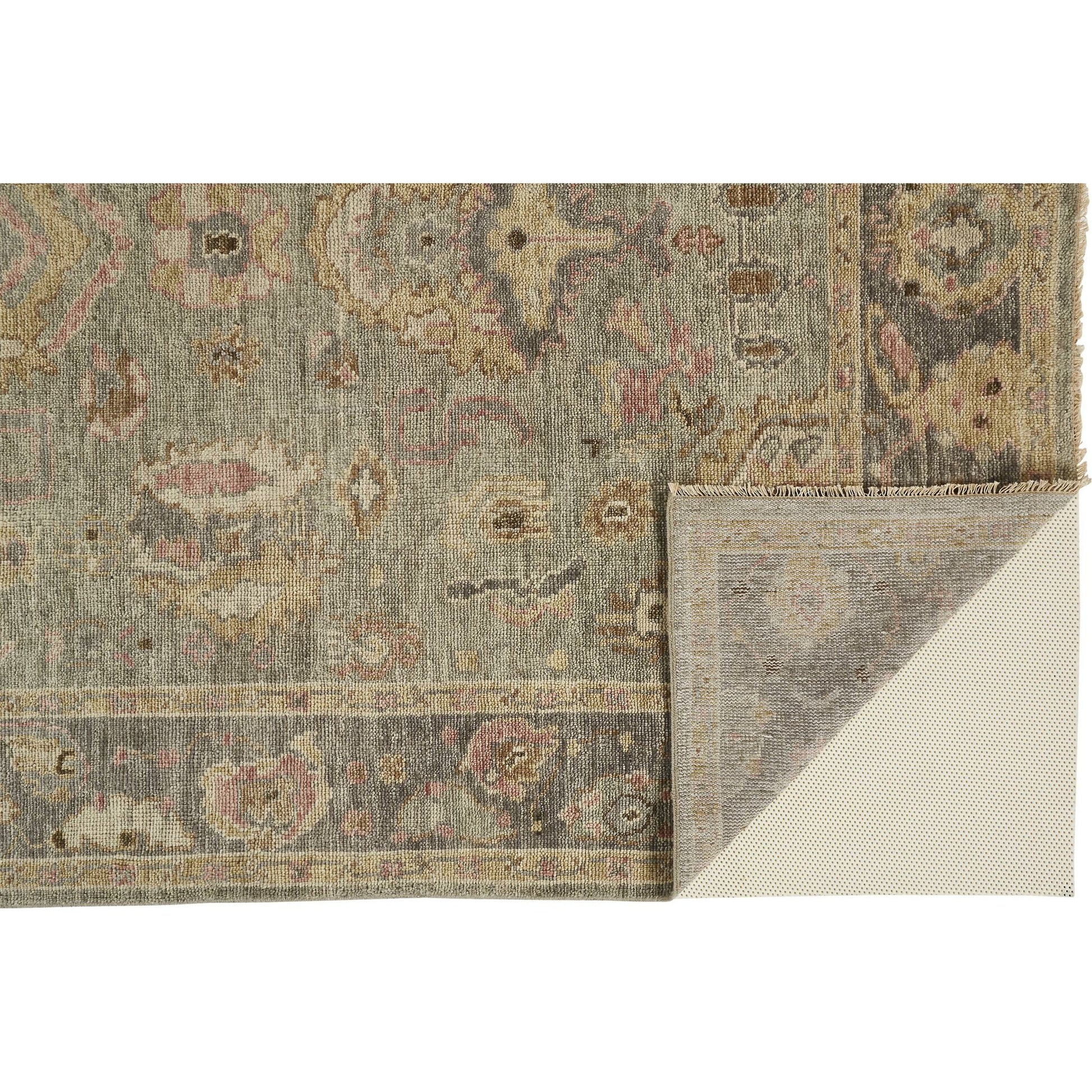 Carrington Traditional Oriental Rug - 6504F by Feizy in gray, gold, pink. Made from wool in a unique style.