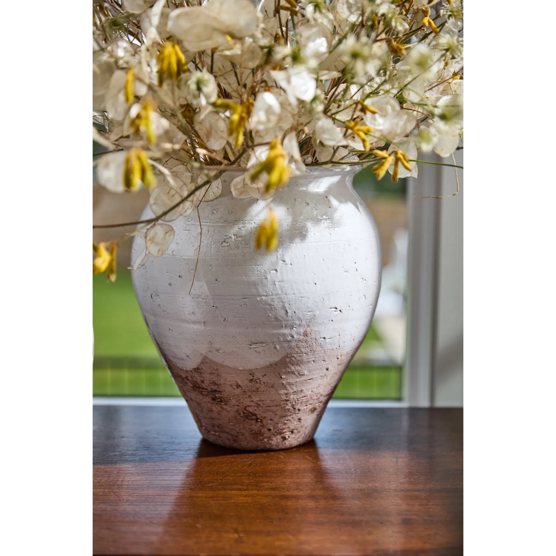 Arthur Vase by Accent Decor in off, white. Made from ceramic in a unique style.