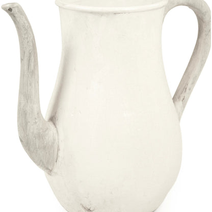 Distressed White Pitcher by Zentique in distressed white. Made from stoneware in a rustic style.