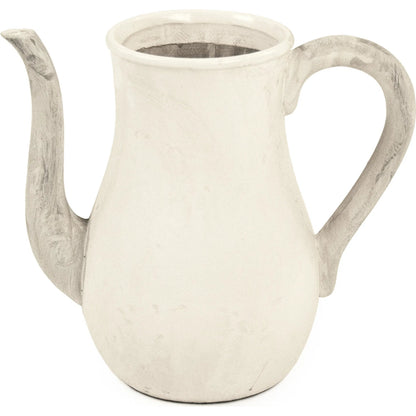 Distressed White Pitcher by Zentique in distressed white. Made from stoneware in a rustic style.
