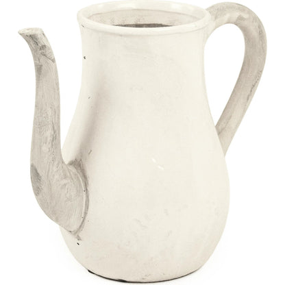 Distressed White Pitcher by Zentique in distressed white. Made from stoneware in a rustic style.