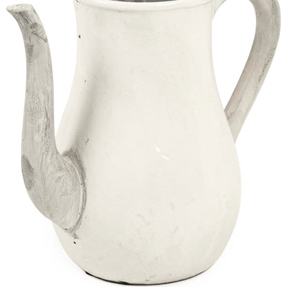 Distressed White Pitcher by Zentique in distressed white. Made from stoneware in a rustic style.