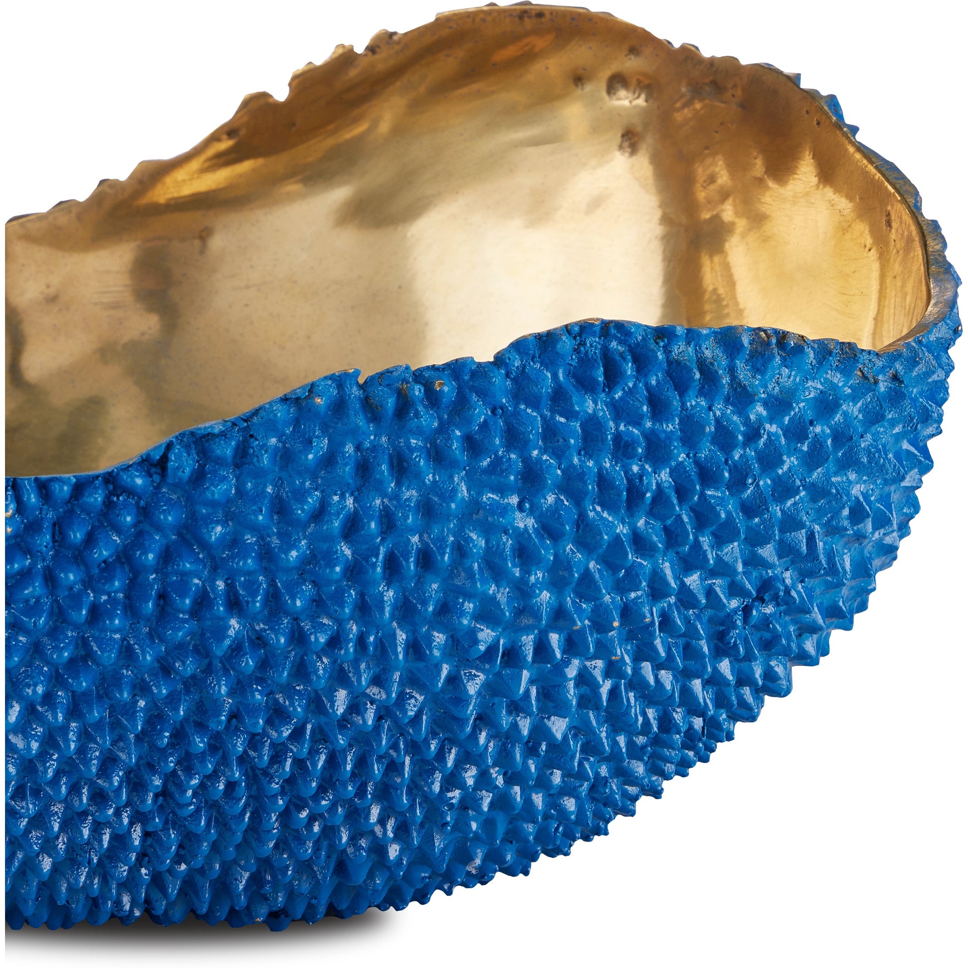 Jackfruit Oval Bowl by Currey and Company in green, gold. Made from bronze in a modern style.