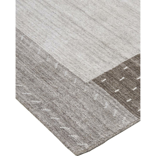 Legacy Transitional Bordered Rug - 6575F by Feizy in gray, silver, black. Made from wool, viscose in a unique style.