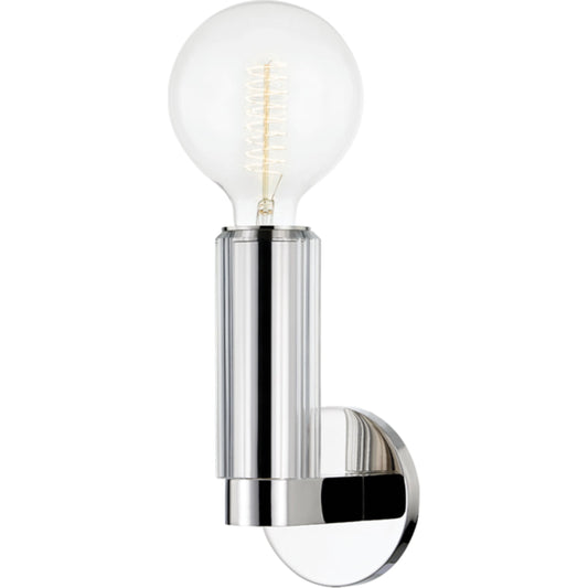 Gilbert Wall Sconce by Hudson Valley in polished nickel. Made from nickel, glass in a modern style.