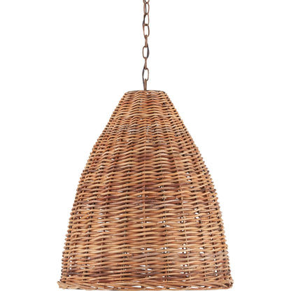 Basket Pendant by Currey and Company. Made from wrought iron, arurog in a coastal style.