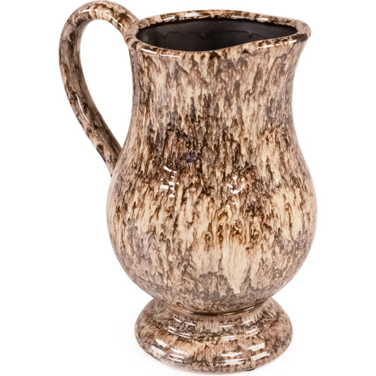 Distressed Pitcher by Zentique in neutral drip texture. Made from ceramic in a rustic style.