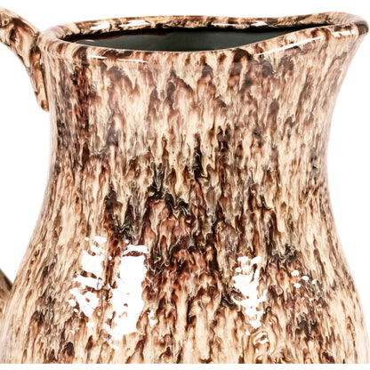 Distressed Pitcher by Zentique in neutral drip texture. Made from ceramic in a rustic style.