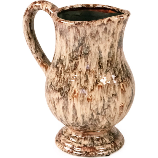 Distressed Pitcher by Zentique in neutral drip texture. Made from ceramic in a rustic style.