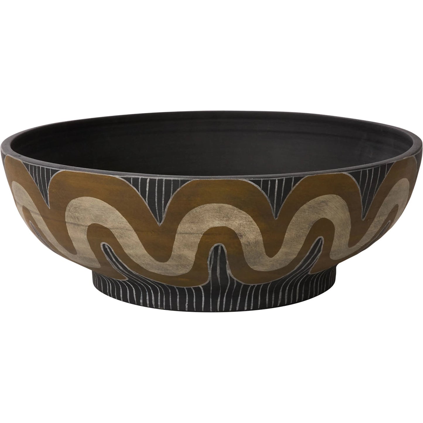 001 SI-2448625 | Primary Silo | Undula Bowl by Accent Decor in brown. Made from ceramic in a rustic style.