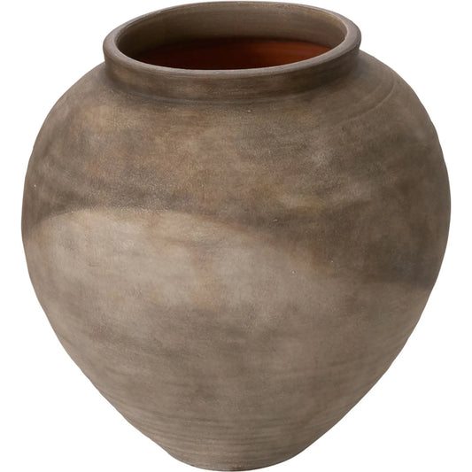 Incline Vase by Accent Decor in brown. Made from ceramic in a unique style.
