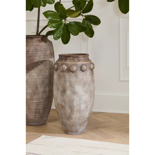 Incline Vase by Accent Decor in brown. Made from ceramic in a unique style.
