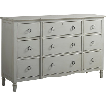 Summer Hill Dresser by Universal Furniture in antique bronze and cotton. Made from unique in a transitional style.
