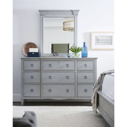 Summer Hill Dresser by Universal Furniture in antique bronze and cotton. Made from unique in a transitional style.