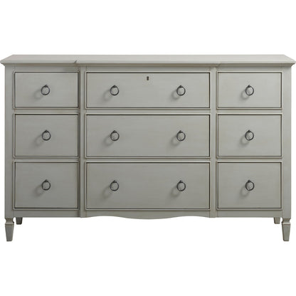 Summer Hill Dresser by Universal Furniture in antique bronze and cotton. Made from unique in a transitional style.