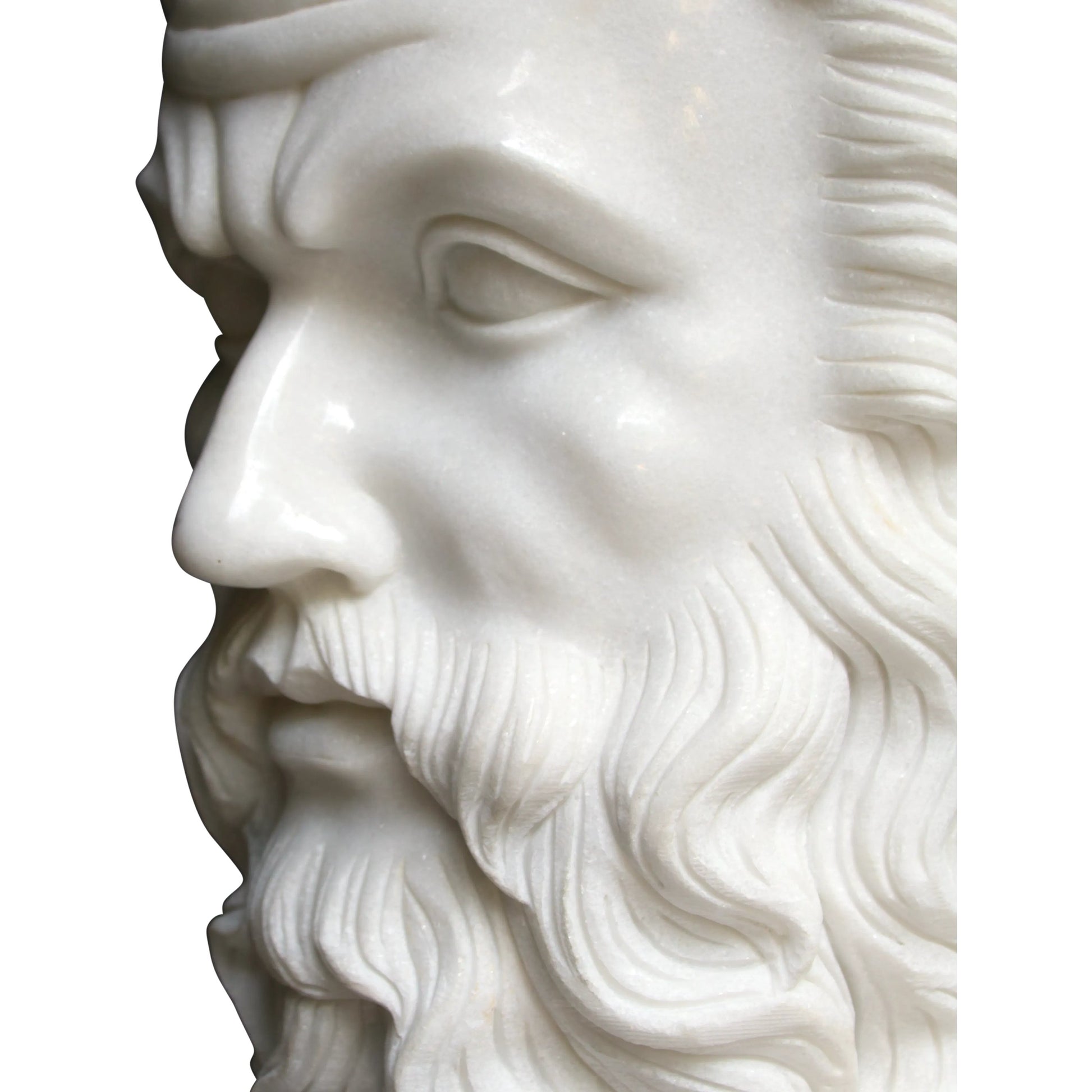 Hector Marble Bust Sculpture by Currey and Company in white. Made from marble in a traditional style.
