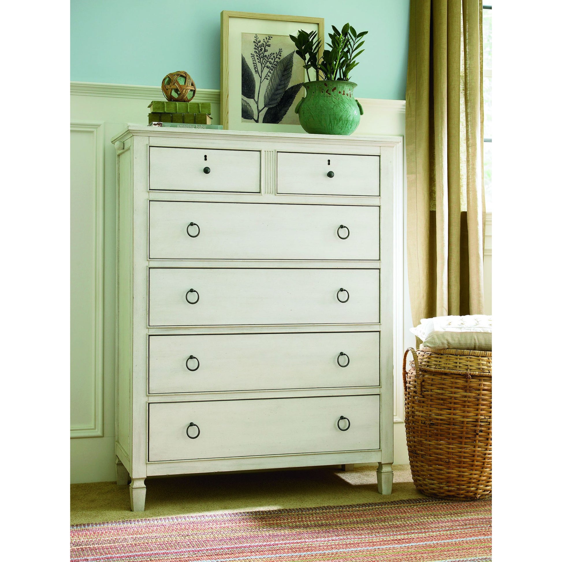 Summer Hill Drawer Chest by Universal Furniture in antique bronze and cotton. Made from unique in a cottage & farmhouse style.