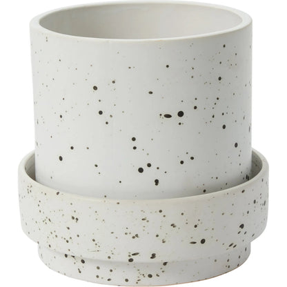 Claton Pot with Saucer by Accent Decor. Made from ceramic in a modern style.