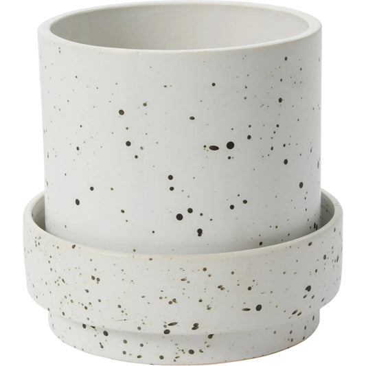 Claton Pot with Saucer by Accent Decor. Made from ceramic in a unique style.
