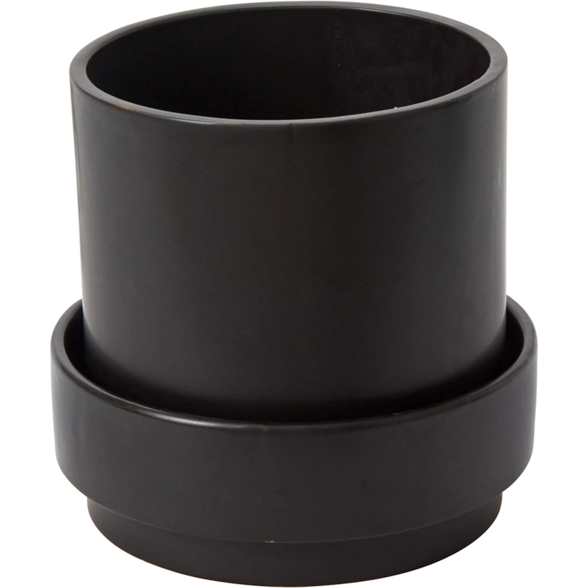 Claton Pot with Saucer by Accent Decor. Made from ceramic in a modern style.