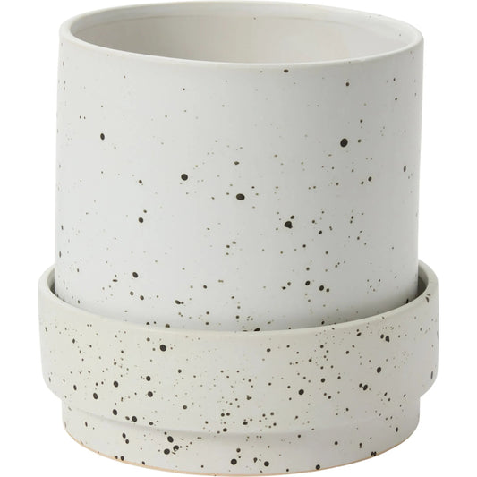 Claton Pot with Saucer by Accent Decor. Made from ceramic in a unique style.