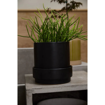 Claton Pot with Saucer by Accent Decor. Made from ceramic in a modern style.