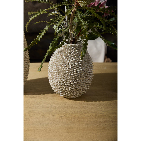 Ismene Vase by Accent Decor in off-white. Made from ceramic in a unique style.