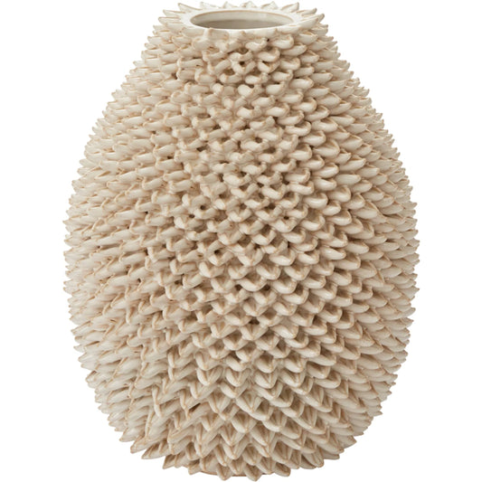 Ismene Vase by Accent Decor in off-white. Made from ceramic in a unique style.