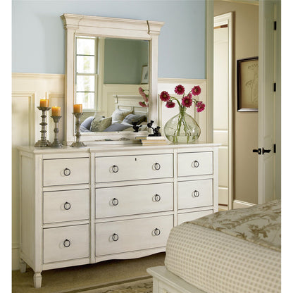 Summer Hill Dresser by Universal Furniture in antique bronze and cotton. Made from unique in a transitional style.