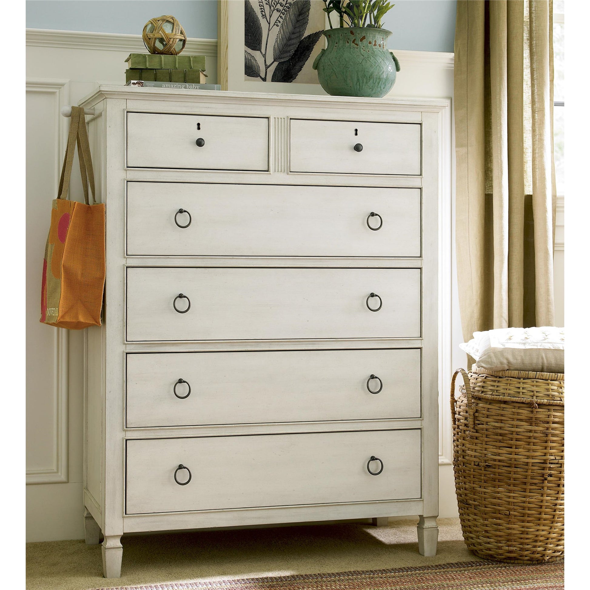 Summer Hill Drawer Chest by Universal Furniture in antique bronze and cotton. Made from unique in a cottage & farmhouse style.