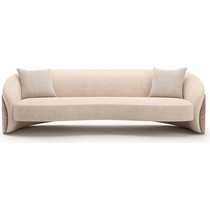 Fleur Wood Back Sofa by Caracole in porcini. Made from unique in a transitional style.