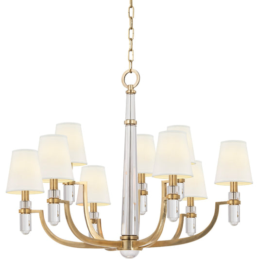Dayton Chandelier by Hudson Valley. Made from brass in a modern style.