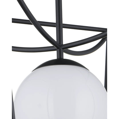Rochefort Lantern by Currey and Company in black, white. Made from metal, glass in a modern style.