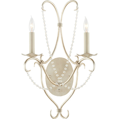 Crystal Lights Wall Sconce by Currey and Company. Made from wrought iron, crystal in a traditional style.