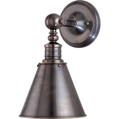 Darien Wall Sconce by Hudson Valley in distressed bronze. Made from brass in a traditional style.