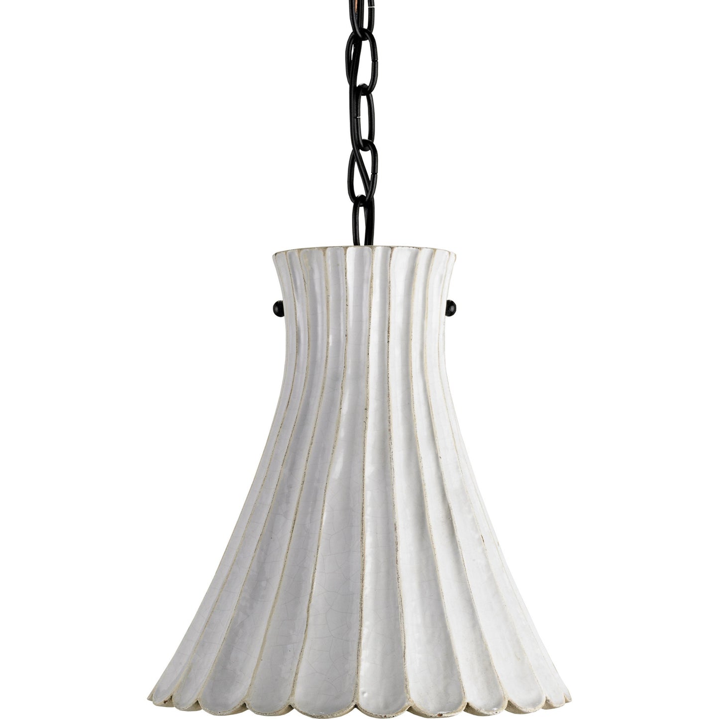 002 S-223969 | Additional Silo | Jazz Pendant by Currey and Company in satin black, white crackle. Made from wrought iron, terracotta in a coastal style.