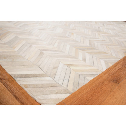 Natural Hide 9904 Rug by Exquisite Rugs in silver. Made from leather hide in a unique style.