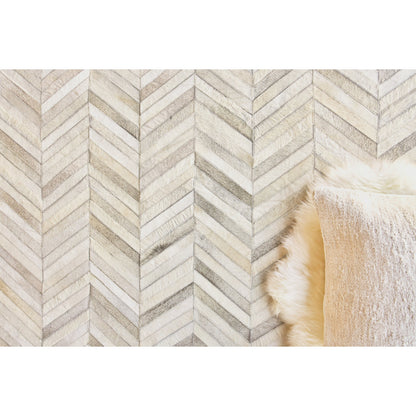 Natural Hide 9904 Rug by Exquisite Rugs in silver. Made from leather hide in a unique style.