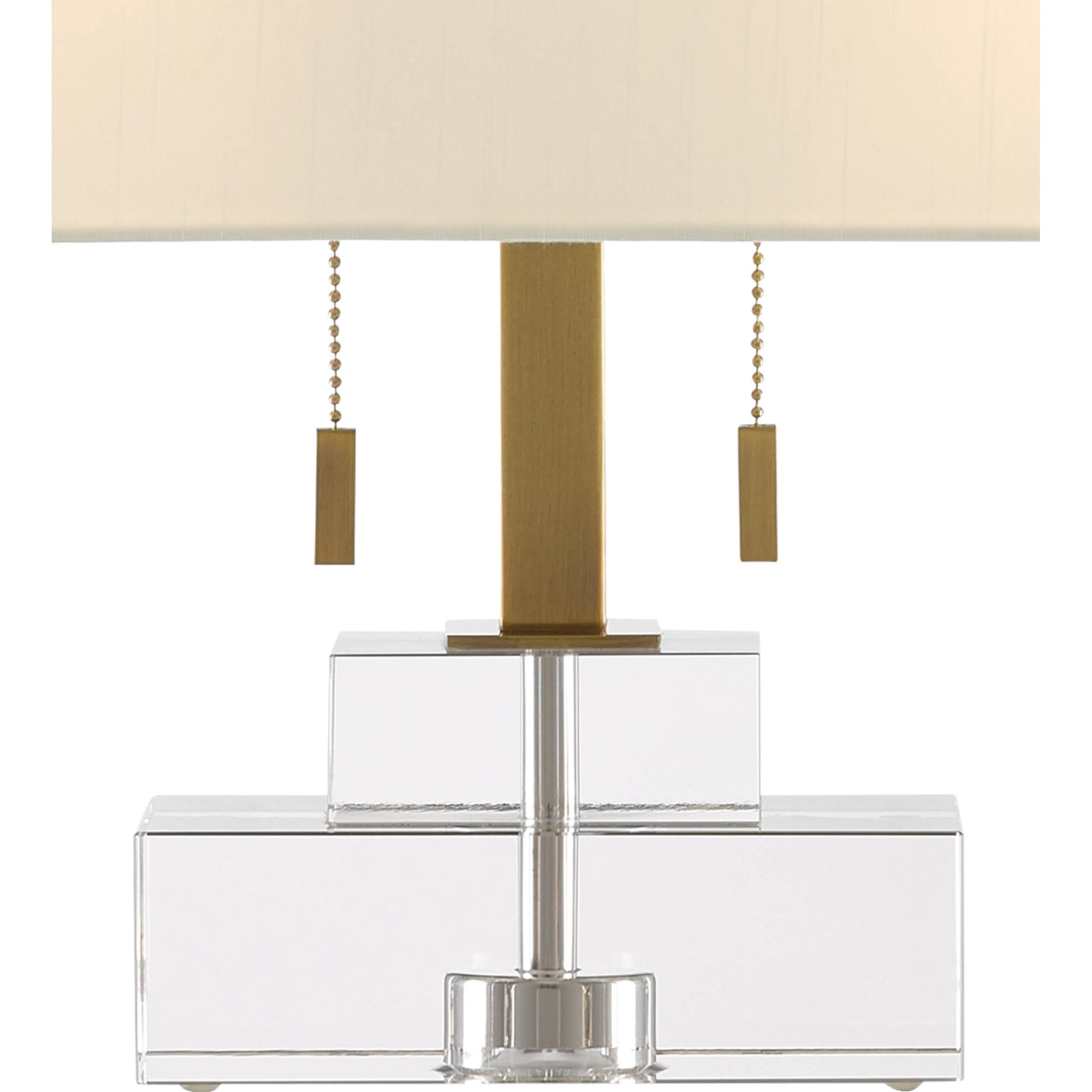 013 SR-823524 | Closeup | Chiara Table Lamp by Currey and Company in clear, antique brass. Made from optic crystal, metal in a transitional style.