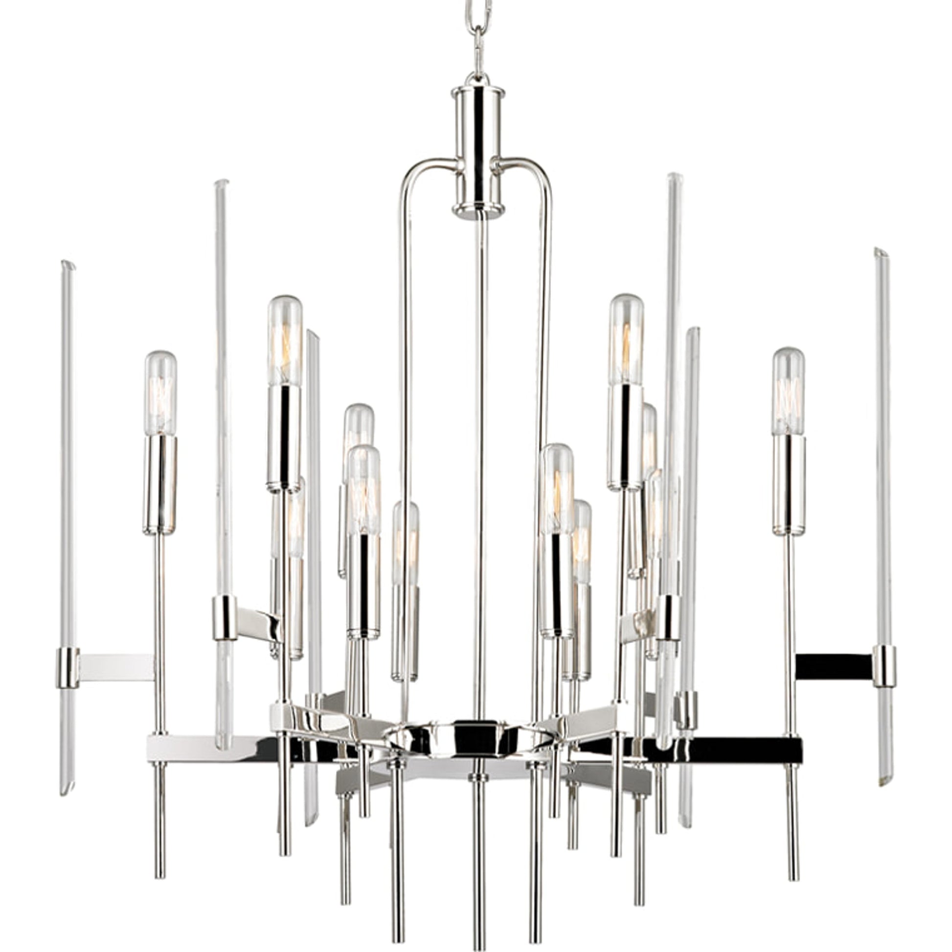 Bari Chandelier by Hudson Valley. Made from brass in a modern style.