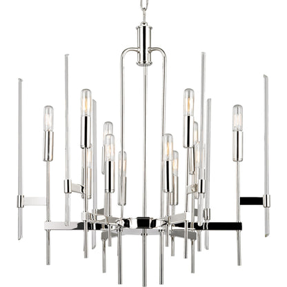Bari Chandelier by Hudson Valley. Made from brass in a modern style.