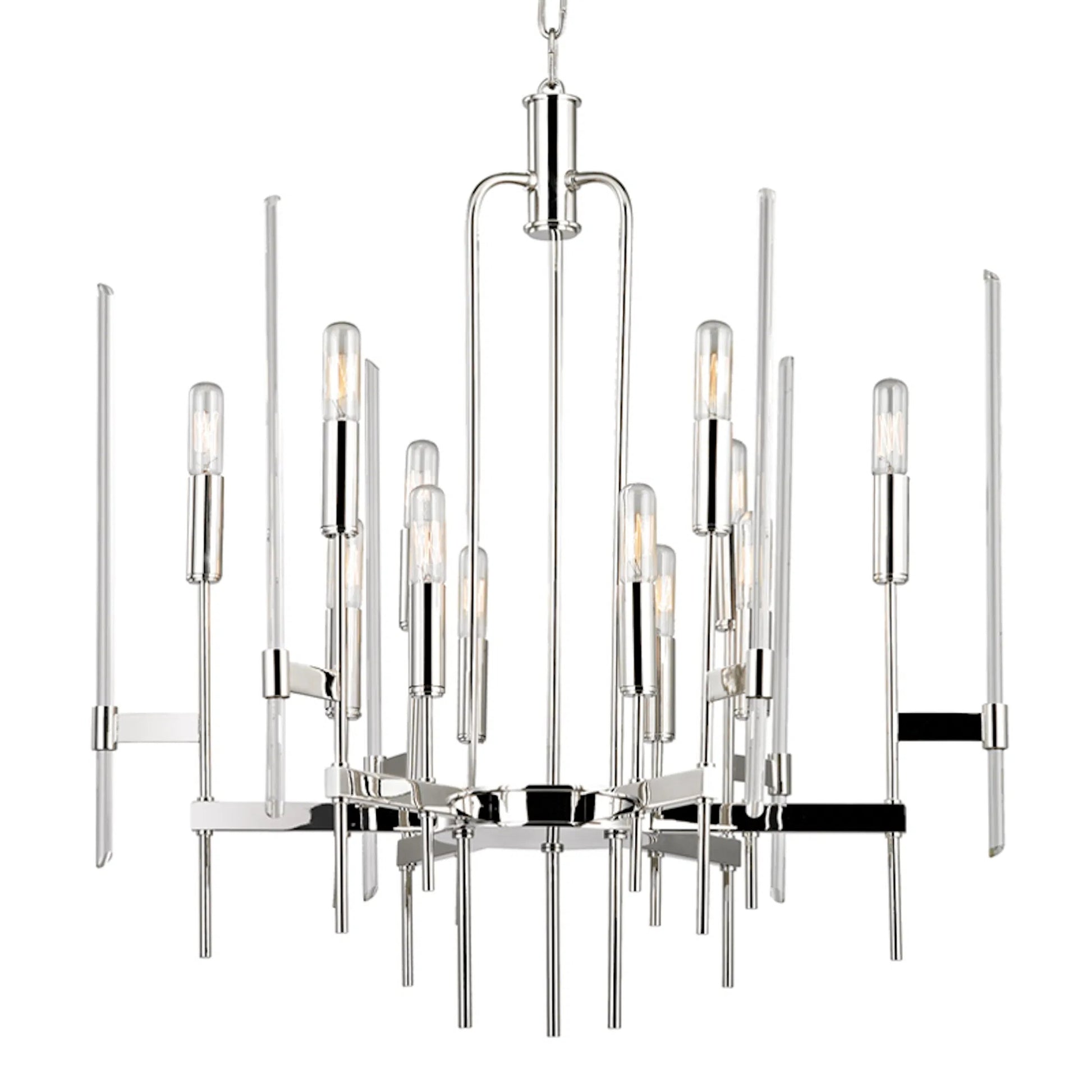Bari Chandelier by Hudson Valley. Made from brass in a modern style.