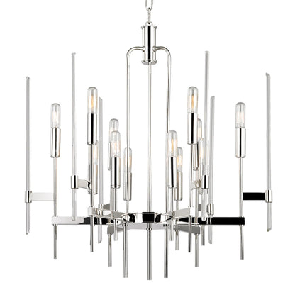 Bari Chandelier by Hudson Valley. Made from brass in a modern style.