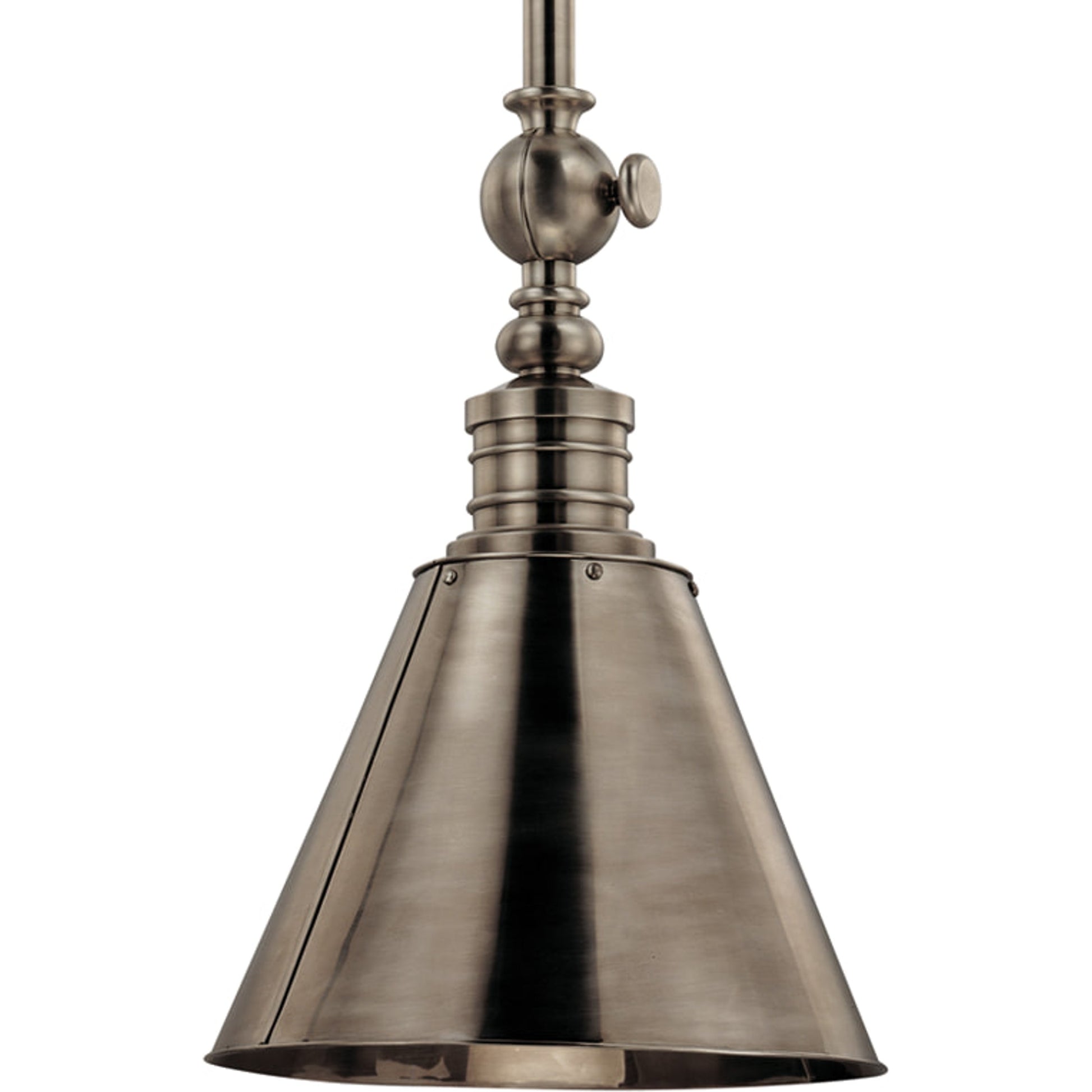 Darien Metal Pendant Light by Hudson Valley in distressed bronze. Made from brass in a rustic style.