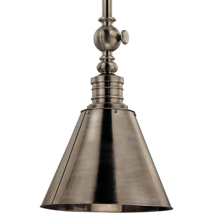 Darien Metal Pendant Light by Hudson Valley in distressed bronze. Made from brass in a rustic style.