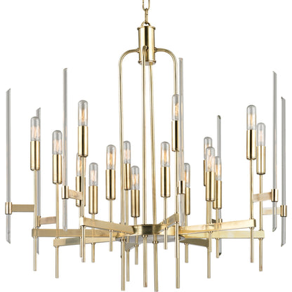 Bari Chandelier by Hudson Valley. Made from brass in a modern style.