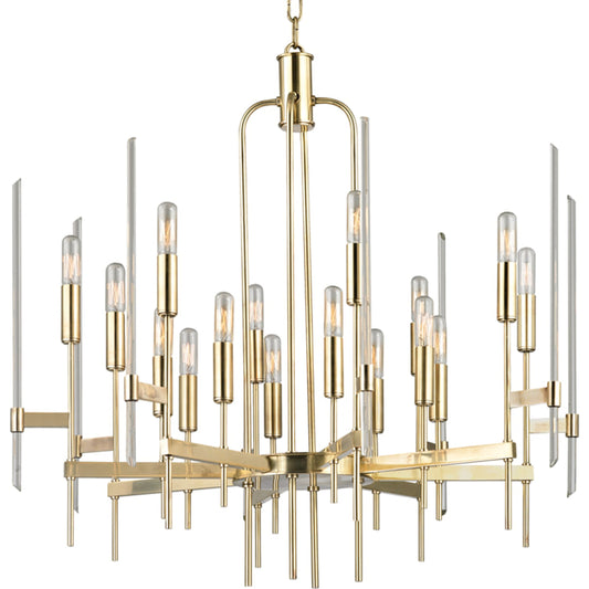 Bari Chandelier by Hudson Valley. Made from brass in a modern style.