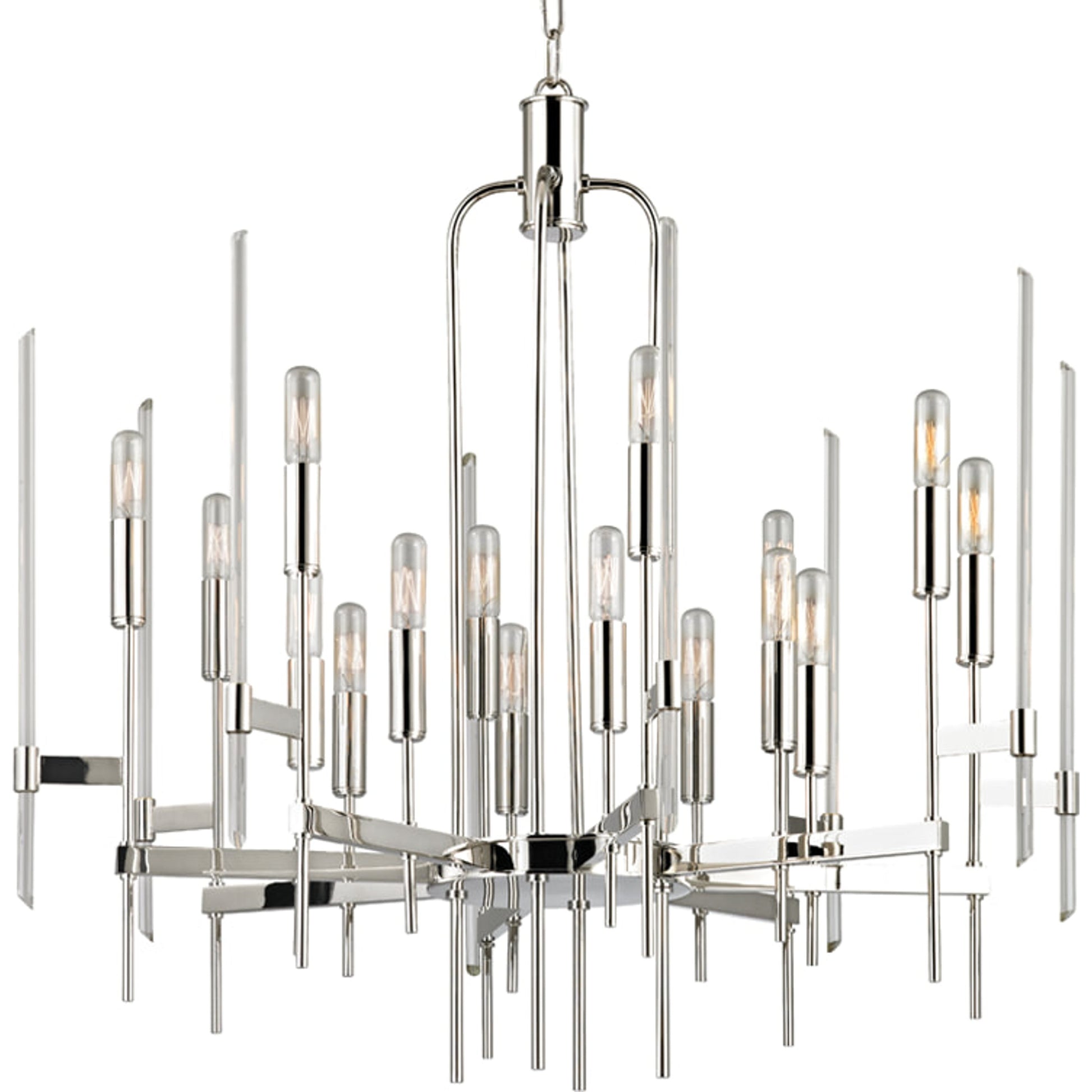 Bari Chandelier by Hudson Valley. Made from brass in a modern style.